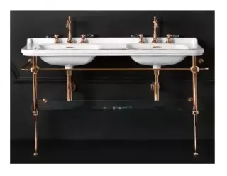 Kerasan Waldorf Консоль 150x55 см, под раковину на 150 см, со стеклянной полкой, цвет: Bronzo 9195K3br