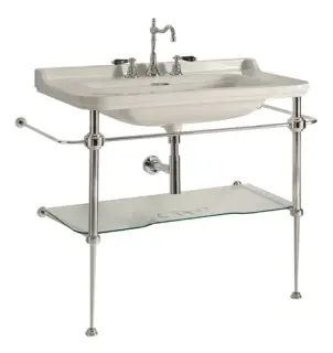 Kerasan Waldorf Консоль 120x55 см, под раковину на 120 см, со стеклянной полкой, цвет: Cromo 9203K1cr