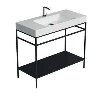 Kerasan Cento Консоль под раковину 100x45 см, с металлическим столиком, напольная, цвет: Nero matt 924431