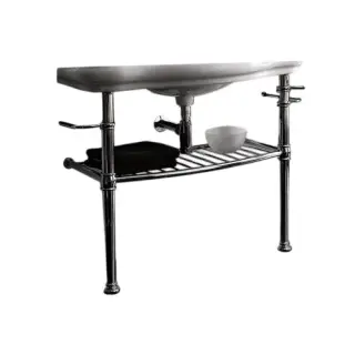 Kerasan Retro Консоль 100x54 см, под раковину на 100 см, с полкой, цвет: Cromo 730090