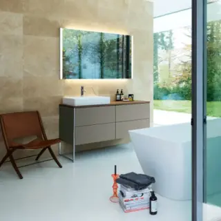 Duravit XSquare База на ножках на 1 раковину слева, цвет фланелево серый матовый XS4923L9090