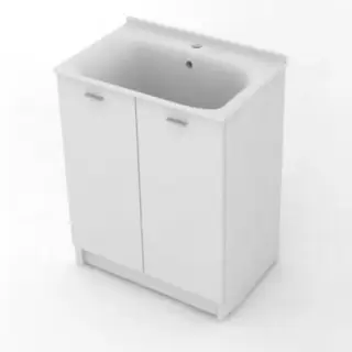 Kerasan Aquadom Тумба для постирочной 60x50x88h см, напольная, с раковиной и сиф., цвет: Bianco matt 9166K3*1