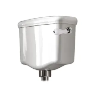 Kerasan Retro Бачок для унитаза подвесной низкий, боковая ручка, без механизма, цвет: Bianco lucido 107201