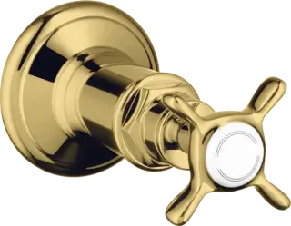 Axor Montreux Запорный вентиль с крестообразной рукояткой, внешняя часть, цвет: полированное золото 16871990