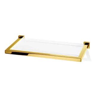 Decor Walther Corner GLA30 Полочка стеклянная 30x16.5 см, цвет золото 0560820