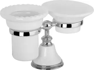 TW Harmony 141 Стакан с мыльницей на настольном держателе, керамика, цвет: хром TWHA141bi/cr