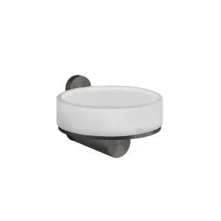 Gessi 316 Accessories Мыльница со стеклянной чашей, подвесная, цвет: brushed black metal pvd 54701#707