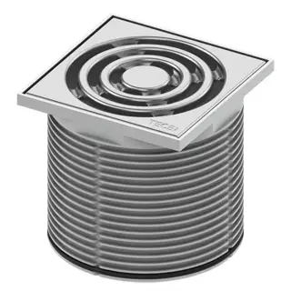 Tece Drainpoint S Декоративная решетка точечного трапа с монтаж. элементом 10х10 см, цвет: хром мат. 3660001