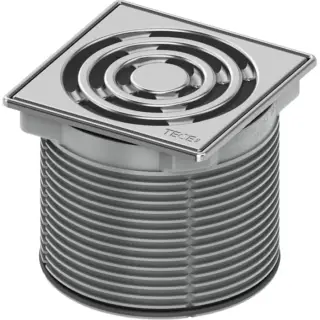 Tece Drainpoint S Декоративная решетка точечного трапа с монтаж. элементом 10х10 см, цвет: хром мат. 3660002