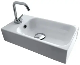 Kerasan Cento Рукомойник 45x25 см, с 1 отверстием под смеситель слева, цвет: Bianco 353701L*1