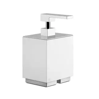 Gessi Inverso/Rettangolo Дозатор для жидкого мыла, настольный, белая колба, цвет: chrome/white 20837#031