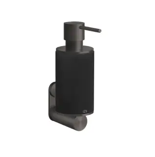 Gessi 316 Accessories Дозатор для мыла настенный, с белой колбой, цвет: brushed black metal pvd 54714#707