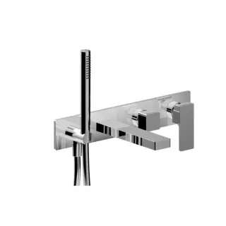 Fantini Mint Смеситель для ванны, встраиваемый, излив 20 см, с ручн.душем, цвет хром 34 02 F721B