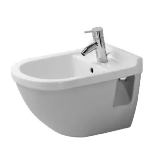 Duravit Starck 3 Биде подвесное 36x56 см с 1 отверстием под смеситель и переливом, цвет: белый 2230150000