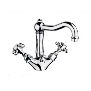 Nicolazzi Half Dome Смеситель для раковины с 2мя ручками, излив 16,5 см, цвет хром 1432CR70