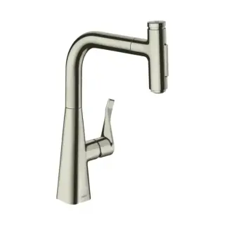 Hansgrohe Metris Select M71 Смеситель для кух. мойки однорыч. 240, с выдв. изл. цвет: нержав. сталь 73817800