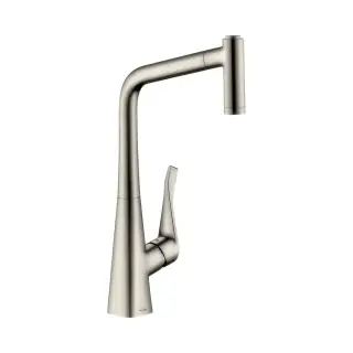 Hansgrohe Metris M71 Смеситель для кухонной мойки однорыч. 320, с выдв. изл. цвет: нержав. сталь 73801800