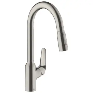 Hansgrohe Focus M42 Смеситель для кухонной мойки однорыч. 220, с выдв. изл. цвет: нержавеющая сталь 71820800