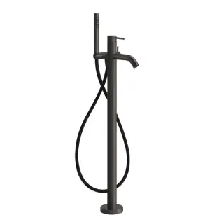 Gessi 316 Bath-Shower Смеситель для ванны напольный, с душем, вн. ч., цвет: black metal brushed PVD 54028#707