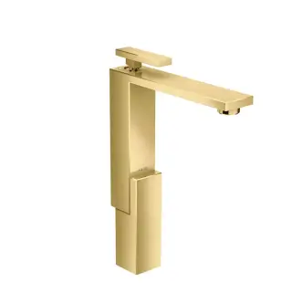 Axor Edge Смеситель для раковины высокий на 1 отверстие с донным клапаном, цвет: полированное золото 46030990