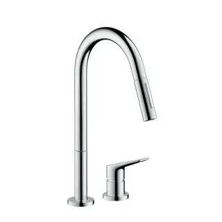 Axor Citterio M Смеситель для кухни с выдвижным изливом, на 2 отв., 2 режима струи, цвет: хром 34822000