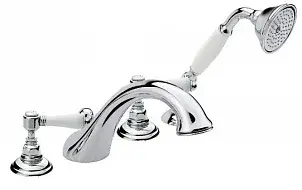 Nicolazzi Classica Lusso Смеситель на борт ванны, на 4 отв., ручки P.M. Blanc, цвет: хром 1404CR78