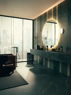 Axor Citterio Смеситель для ванны, напольный, однорычажный, с ручным душем 