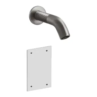 Gessi 316 Intreccio Смеситель для раковины настенный, излив 14,6 cм, цвет: Steel Brushed 54114#239