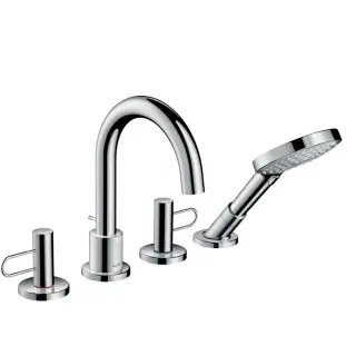 Axor Uno Смеситель на борт ванны, с ручным душем, внешняя часть, с рукоятками-петлями, цвет: хром 38445000