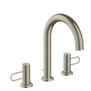 Axor Uno Смеситель для раковины на 3 отверстия с донным клапаном, цвет: шлифованный никель 38054820