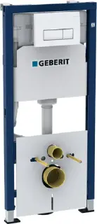 Geberit Duofix Инсталляция для унитаза 4 в 1 с кнопкой Delta 51, креплением, цвет: белые глянец 458.128.11.1