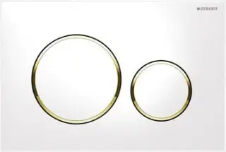 Geberit Sigma 20 Кнопка смыва для инсталляции, пластик цвет: белый, окантовка позолоченная 115.882.KK.1