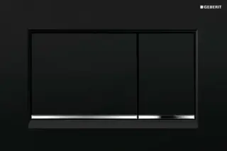 Geberit Sigma 30 Кнопка смыва для инсталляции, цвет: черный глянцевый, полоска хром глянцевый 115.883.KM.1