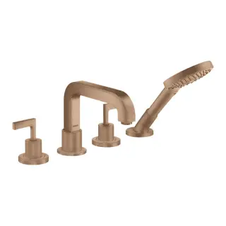 Axor Citterio Смеситель на борт ванны, с ручным душем, внешняя часть, цвет: шлиф. розовое золото 39454310