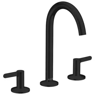Axor One Смеситель для раковины на 3 отверстия с донным клапаном, цвет: матовый черный 48050670
