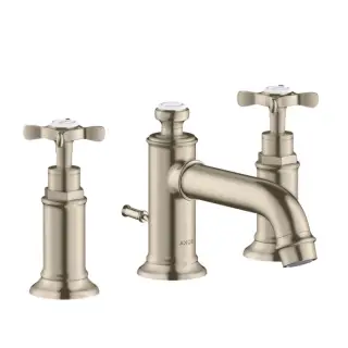 Axor Montreux Смеситель для раковины на 3 отверстие с донным клапаном, цвет: шлифованный никель 16536820