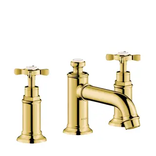 Axor Montreux Смеситель для раковины на 3 отверстие с донным клапаном, цвет: полированное золото 16536990