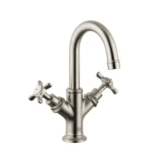 Axor Montreux Смеситель для раковины на 1 отверстие с донным клапаном, цвет: шлифованный никель 16505820