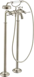 Axor Montreux Смеситель для ванны, напольный, на 2 отв., с ручным душем, цвет: шлифованный никель 16553820