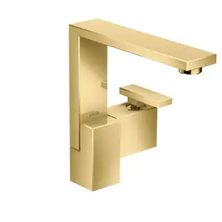 Axor Edge Смеситель для раковины высокий на 1 отверстие с донным клапаном, цвет: полированное золото 46020990