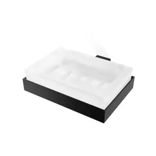 Decor Walther Corner WSS Мыльница со стеклянной чашей, подвесная, цвет: черный матовый 0561860