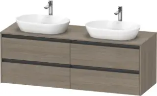 Duravit Ketho.2 Тумба под две раковины с 4-мя ящ. 160x55x56,8h см, цвет: дуб терра K24899B35350000