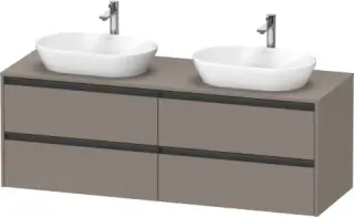 Duravit Ketho.2 Тумба под две раковины 160x55x56,8h см, цвет: базальт мат. K24899B43430000