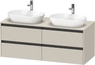 Duravit Ketho.2 Тумба под две раковины 140x55x56,8h см, цвет: серо-коричн. супермат. K24898B83830000