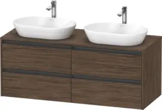 Duravit Ketho.2 Тумба под две раковины с 4-мя ящ. 140x55x56,8h см, цвет: орех темн. K24898B21210000