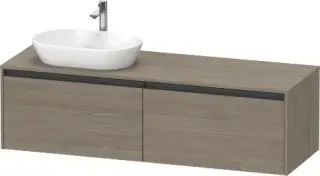 Duravit Ketho.2 Тумба под раковину слева с 2-мя ящ. 160x55x45,9h см, цвет: дуб терра K24889L35350000