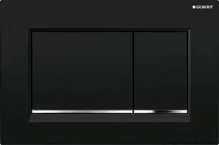 Geberit Omega 30 Кнопка смыва для интсалляции, пластик, цвет: черный, полоска хром глянцевый 115.080.KM.1