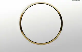 Geberit Sigma 10 Кнопка смыва для инсталляции, 1 режим, цвет: белый, окантовка позолота 115.758.KK.5