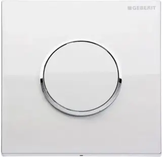 Geberit Sigma 10 Кнопка смыва для писсуара, пневмопривод, пластик цвет: белый, окантовка хром глянец 116.015.KJ.1