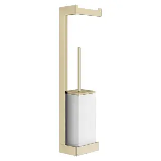 Gessi Inverso/Rettangolo Стойка подвесная - ершик, держатель бумаги, цвет: brushed brass PVD 20867#727